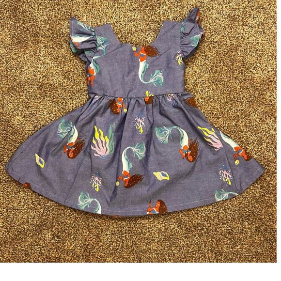 Disney Little Mermaid Baby Toddler Girl Purple Twirl Dress - Size 18 month - Picture 2 of 7